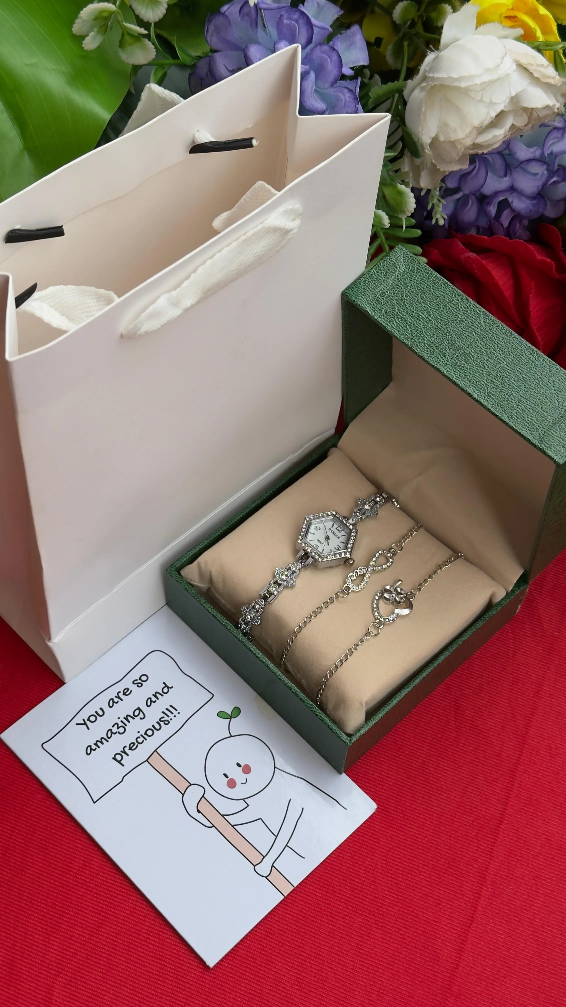 Valentine's Ladies Gift Set - "You Are Precious" Romantic Present with Engraving, Special Valentine's Day Gift  ---